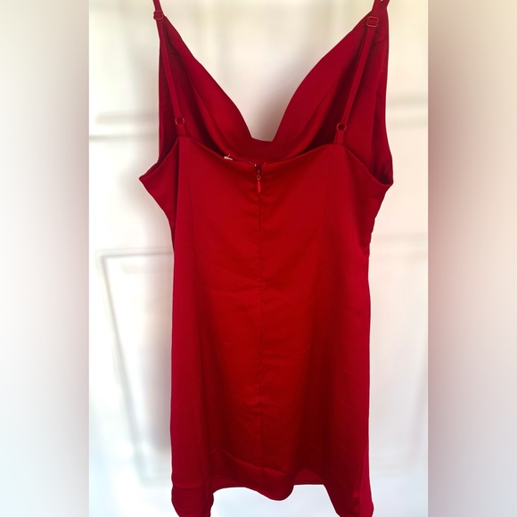 **Mini Red Satin Cowl Neck Dress -Urban Outfitters – Perfect for Holidays** - Picture 2 of 3